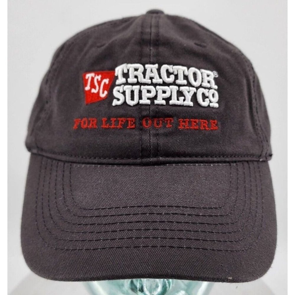 NEW Tractor Supply Co. For Life Out Here Since '38 Gray Strap Back Hat Cotton